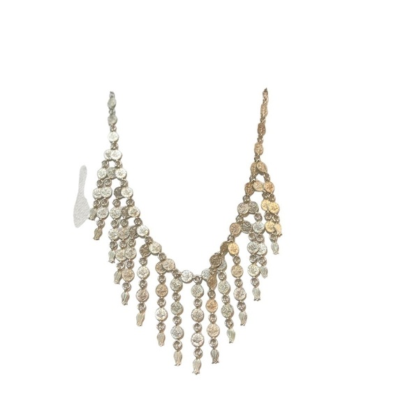 Indian silver tone mini coin necklace delicate - Picture 5 of 10